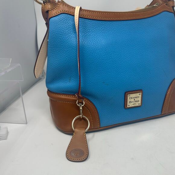 Dooney & Bourke Azure Pebble Leather Hobo w/Cotton Lining  (selling as is) - Picture 10 of 16